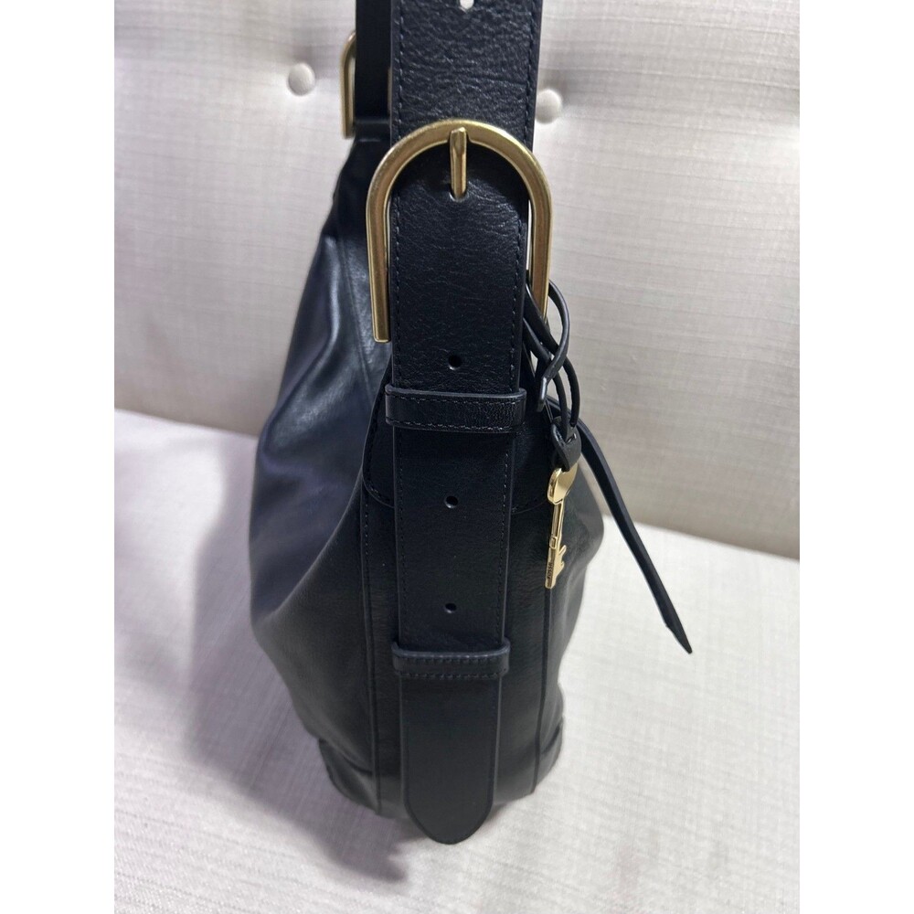 Fossil Hannah Hobo Shoulder Bag Black Leather ZB7888 - Picture 2 of 12